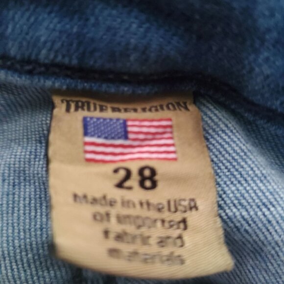 TRUE Religion Cora Medium Wash Mid Rise Straight Leg Stretch Denim Jeans Size 28 - Picture 7 of 10
